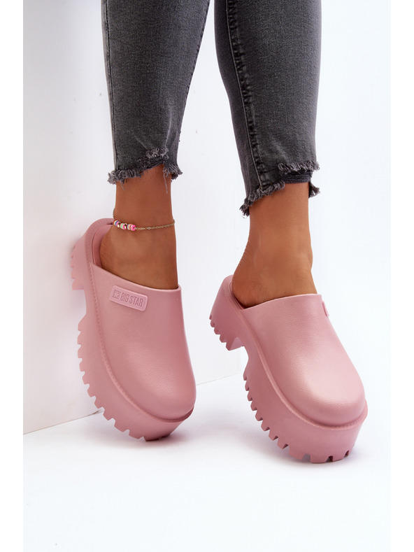 BIG STAR SHOES Női papucs egyszínű talppal Big Star rózsaszínű