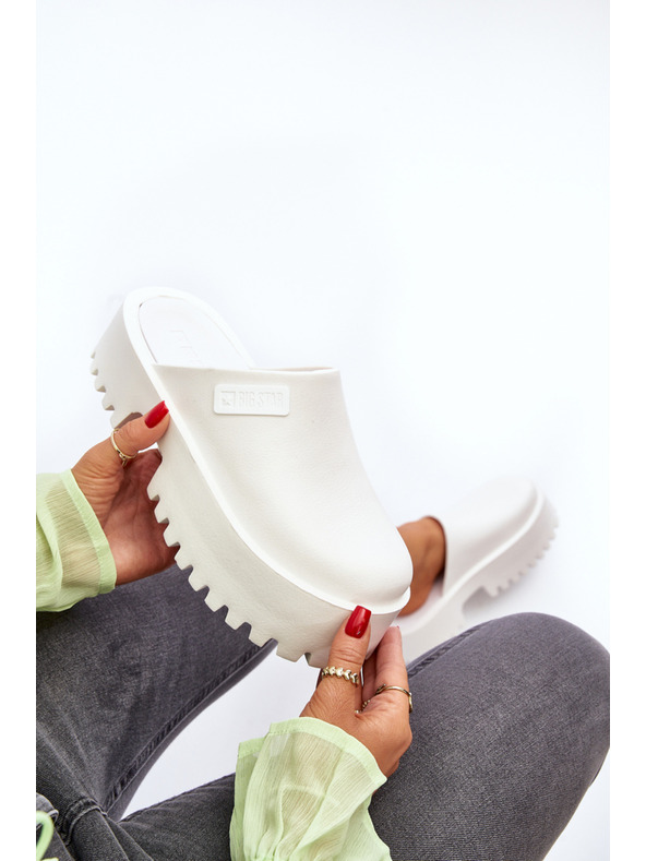 BIG STAR SHOES Női papucs szilárd talpú papucs Big Star fehér