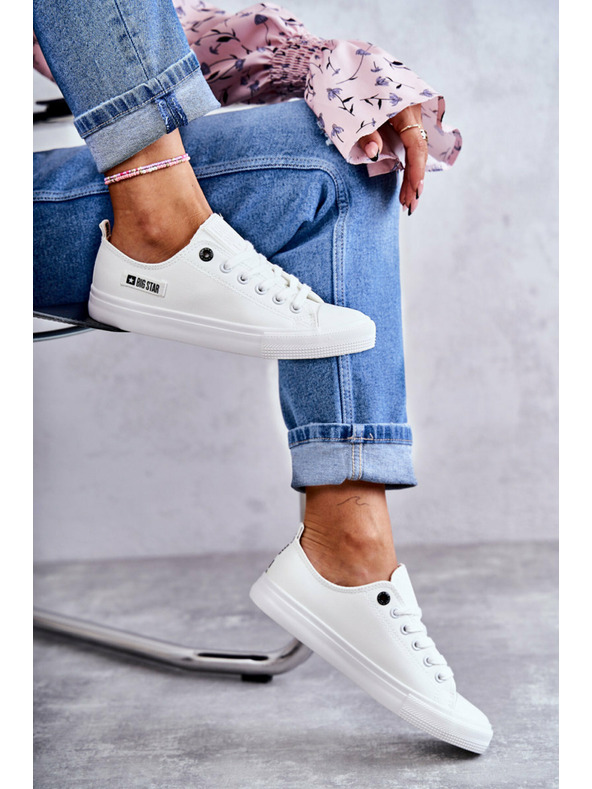 BIG STAR SHOES Női alacsony bőr tornacipő Big Star - Fehér