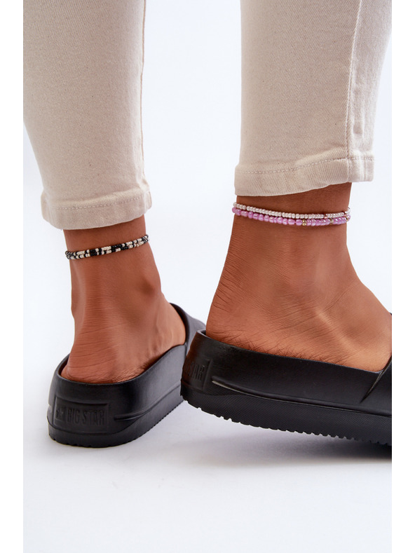 BIG STAR SHOES Női platform habszivacs papucs csattal Big Star Fekete