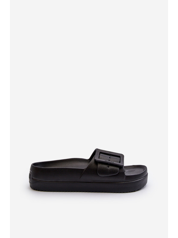 BIG STAR SHOES Női platform habszivacs papucs csattal Big Star Fekete