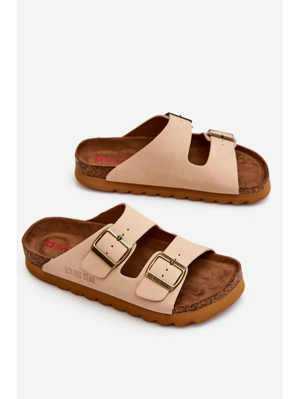 BIG STAR SHOES Big Star LL274478 Bézs színű női klasszikus papucsok