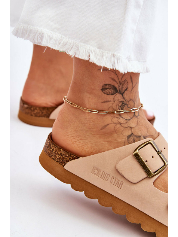 BIG STAR SHOES Big Star LL274478 Bézs színű női klasszikus papucsok