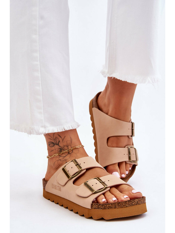 BIG STAR SHOES Big Star LL274478 Bézs színű női klasszikus papucsok