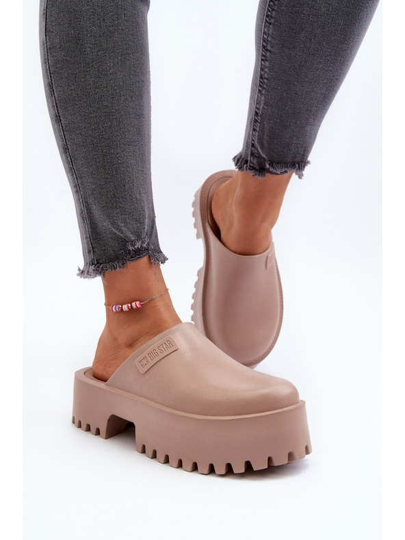 BIG STAR SHOES Női szilárd talpú papucs Big Star bézs színű