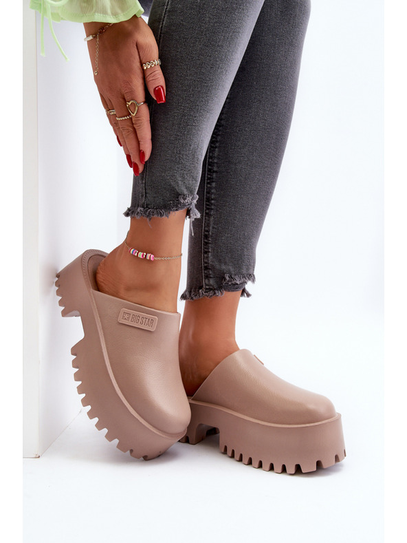 BIG STAR SHOES Női szilárd talpú papucs Big Star bézs színű