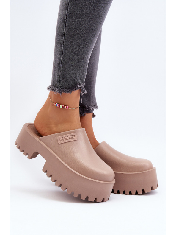 BIG STAR SHOES Női szilárd talpú papucs Big Star bézs színű