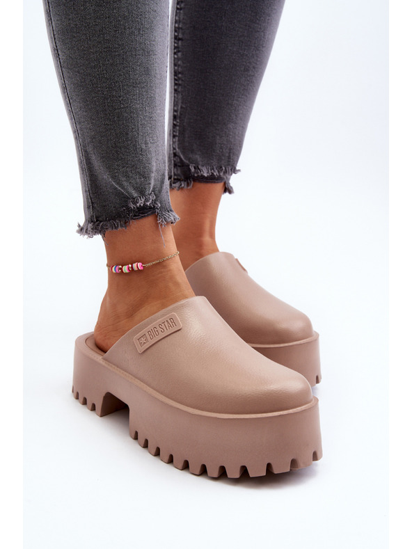 BIG STAR SHOES Női szilárd talpú papucs Big Star bézs színű