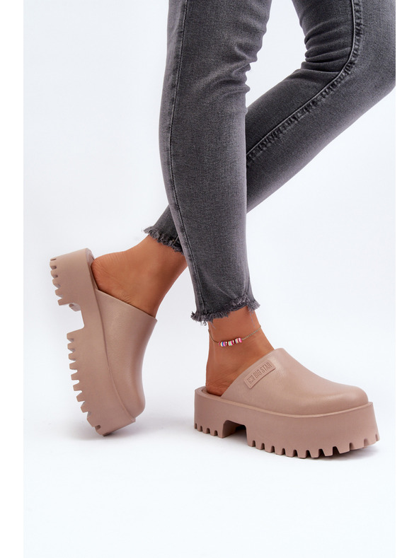 BIG STAR SHOES Női szilárd talpú papucs Big Star bézs színű