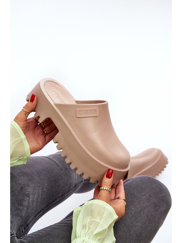 BIG STAR SHOES Női szilárd talpú papucs Big Star bézs színű