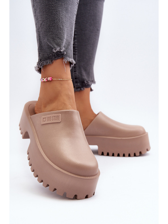 BIG STAR SHOES Női szilárd talpú papucs Big Star bézs színű