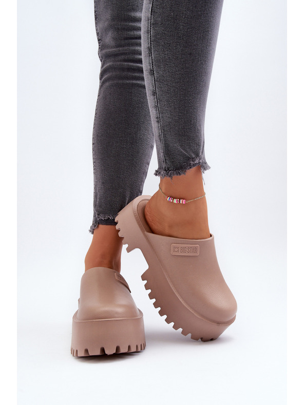 BIG STAR SHOES Női szilárd talpú papucs Big Star bézs színű