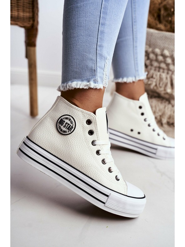 BIG STAR SHOES Női Big Star magas tornacipő - fehér