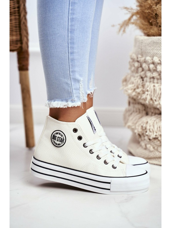 BIG STAR SHOES Női Big Star magas tornacipő - fehér