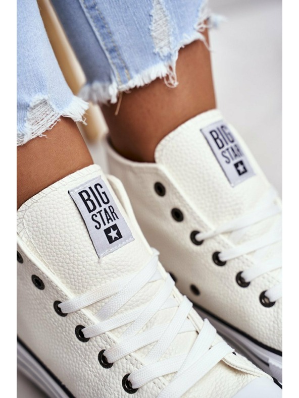 BIG STAR SHOES Női Big Star magas tornacipő - fehér