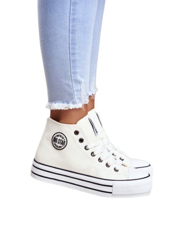 BIG STAR SHOES Női Big Star magas tornacipő - fehér