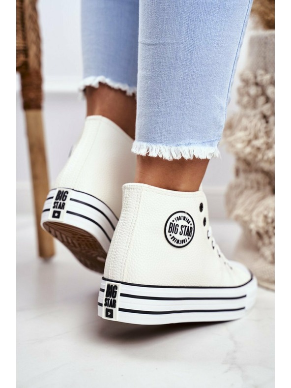 BIG STAR SHOES Női Big Star magas tornacipő - fehér