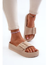 BIG STAR SHOES Női platformos habszivacs papucs csattal Big Star bézs színű