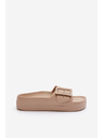 BIG STAR SHOES Női platformos habszivacs papucs csattal Big Star bézs színű