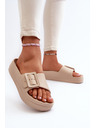 BIG STAR SHOES Női platformos habszivacs papucs csattal Big Star bézs színű