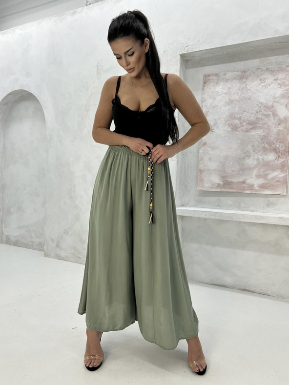 Edoti Női EDOTI khaki színű nadrágok