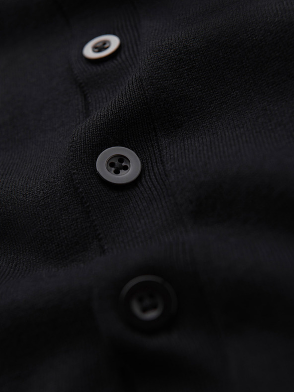 Ombre Clothing Férfi kötött pulóver strukturált pöttyökkel - sötétkék Ombre ruházat