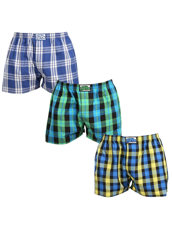 Styx Három darabos készlet - férfi Styx klasszikus gumi oversized rövidnadrág többszínű