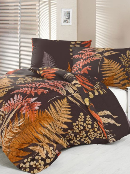 Kvalitex Luxury Collection szatén francia hosszabbított ágynemű 1+2, 240x220, 70x90cm Kapradí barna Kvalitex