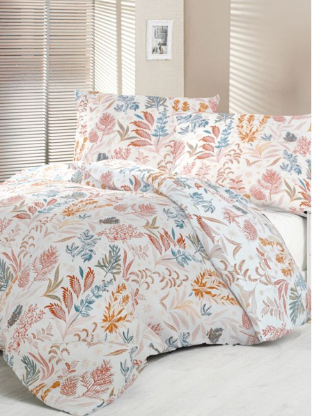 Kvalitex Luxury Collection szatén francia hosszabbított ágyneműhuzat 1+2, 240x220, 70x90cm Coral garden Kvalitex