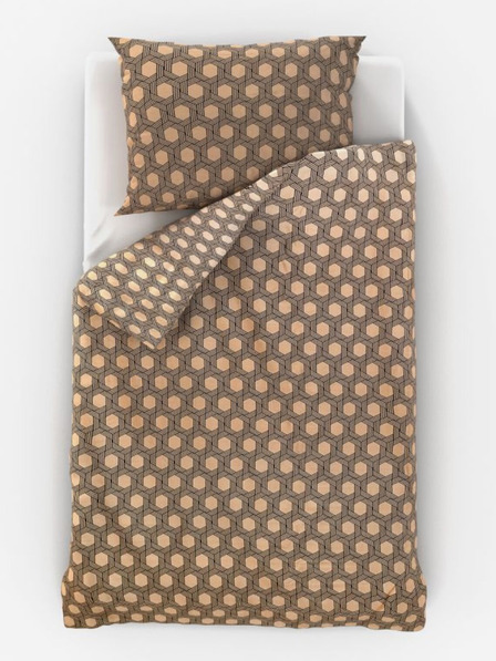 Kvalitex Luxury Collection hosszított szatén ágyneműhuzat 140x220, 70x90cm Carero bézs Kvalitex