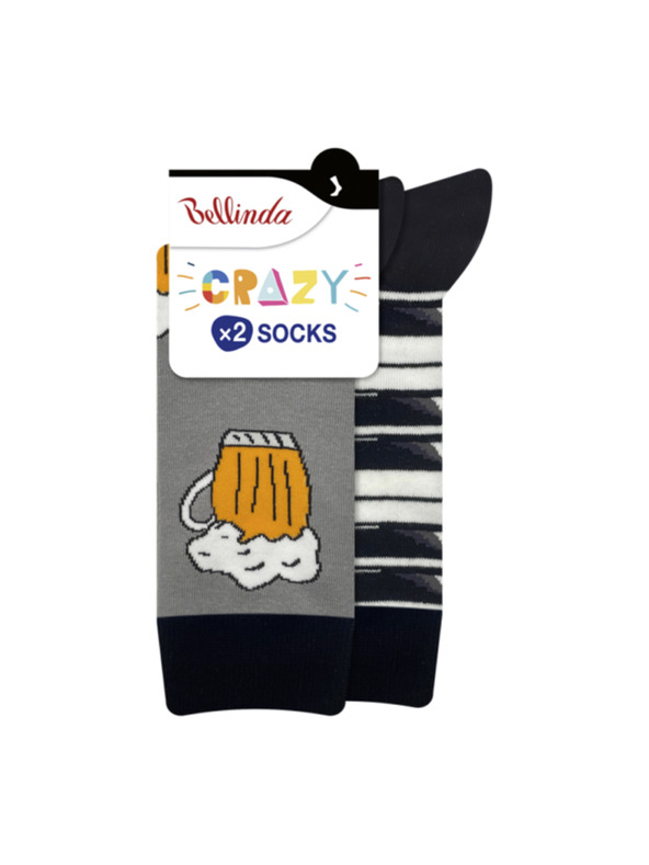 Bellinda CRAZY SOCKS 2x - Vidám zokni 2 pár - fekete - fehér