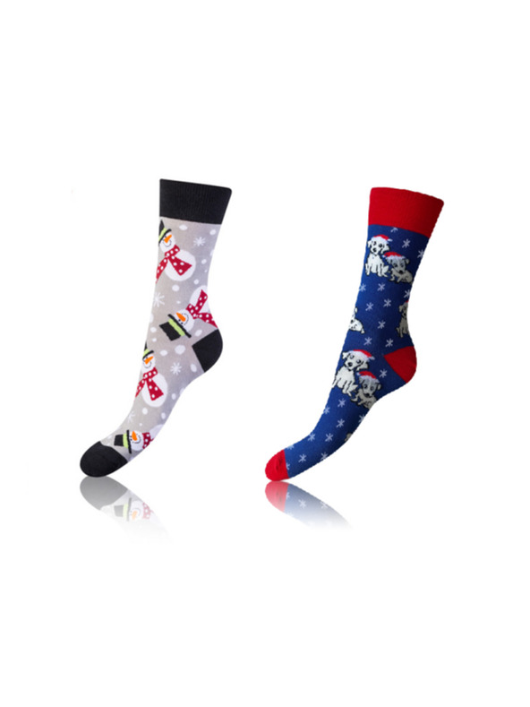 Bellinda CRAZY SOCKS 2x - Vidám zokni 2 pár - szürke - kék