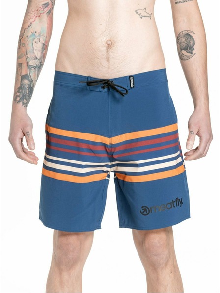 Meatfly Meatfly men's swim shorts Ernie Boardshorts 19" Stripes Navy | Blue | Size