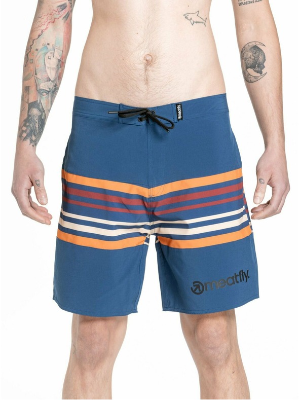 Meatfly Meatfly men's swim shorts Ernie Boardshorts 19" Stripes Navy | Blue | Size