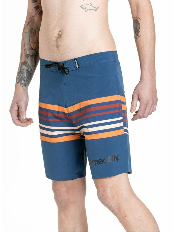 Meatfly Meatfly men's swim shorts Ernie Boardshorts 19" Stripes Navy | Blue | Size