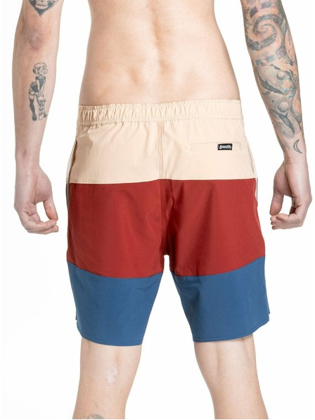 Meatfly Meatfly férfi fürdőnadrág Ernie Boardshorts 19" Navy / Latte | Kék | Méret