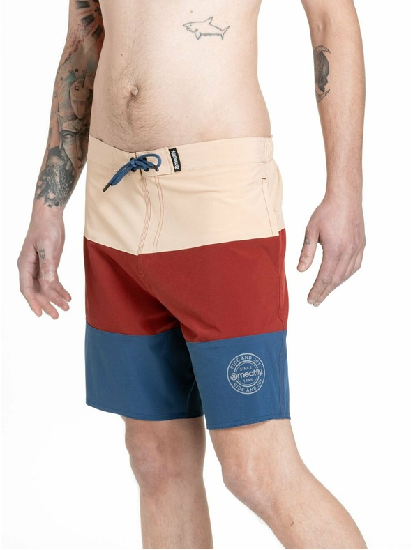Meatfly Meatfly férfi fürdőnadrág Ernie Boardshorts 19" Navy / Latte | Kék | Méret
