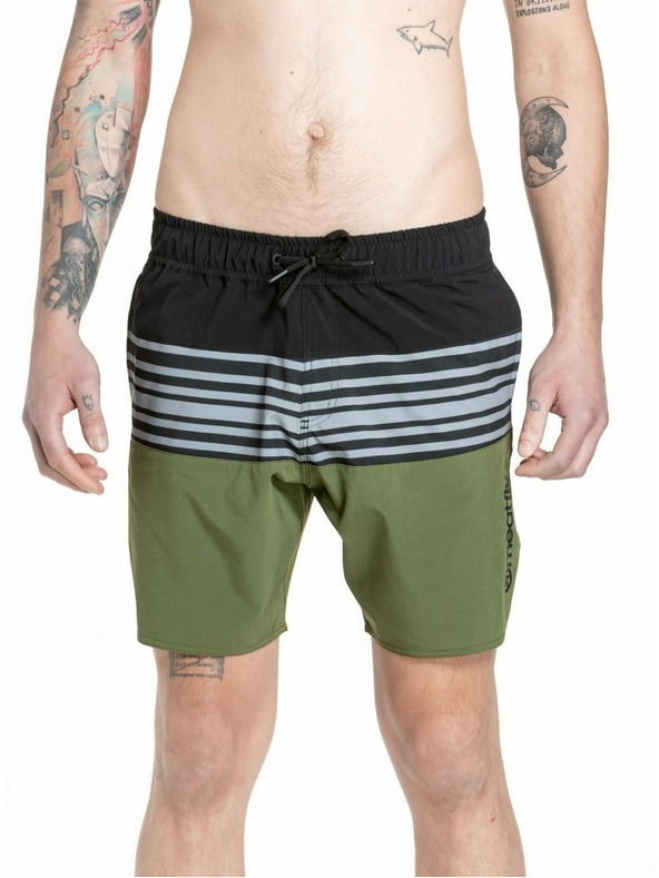 Meatfly Meatfly férfi fürdőnadrág Keith Boardshorts 17" Olívazöld / Fekete | Zöld | Méret