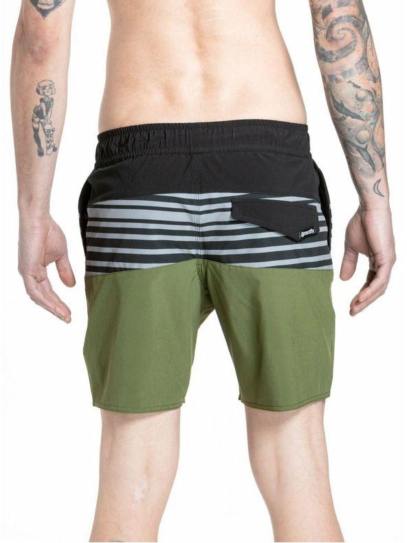 Meatfly Meatfly férfi fürdőnadrág Keith Boardshorts 17" Olívazöld / Fekete | Zöld | Méret