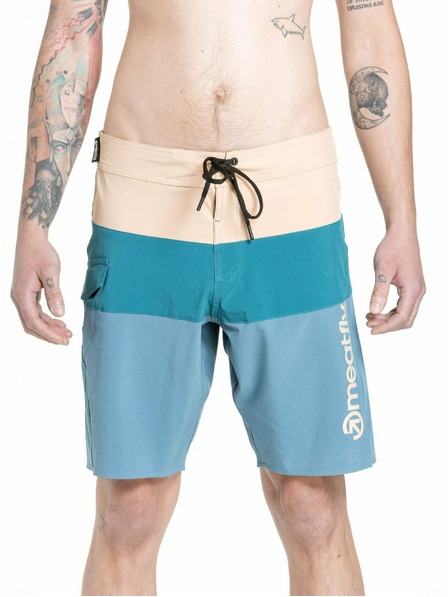 Meatfly Meatfly férfi fürdőnadrág Mitch Boardshorts 21" Palakék / Latte | Kék | Méret
