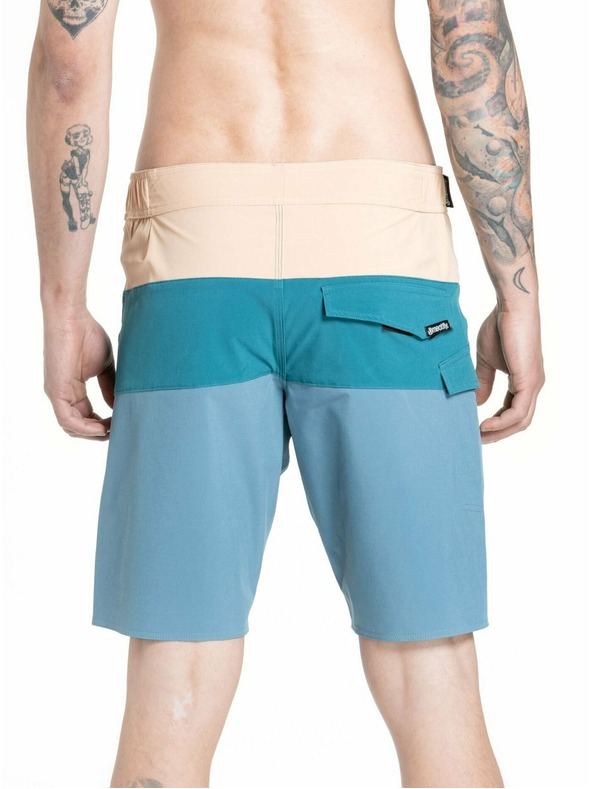 Meatfly Meatfly férfi fürdőnadrág Mitch Boardshorts 21" Palakék / Latte | Kék | Méret