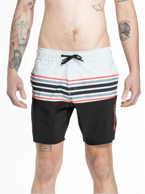 Meatfly Meatfly férfi fürdőnadrág Keith Boardshorts 17" Világosszürke / Piros Narancs | Szürke | Méret
