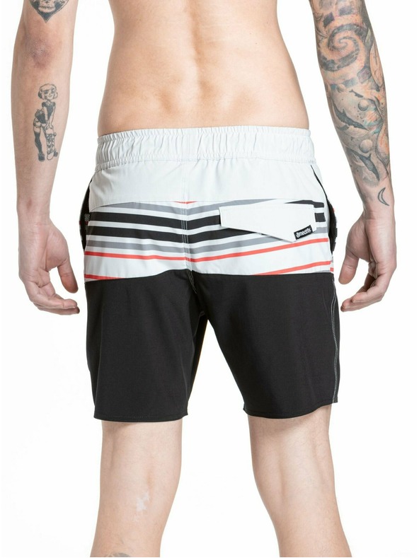 Meatfly Meatfly férfi fürdőnadrág Keith Boardshorts 17" Világosszürke / Piros Narancs | Szürke | Méret