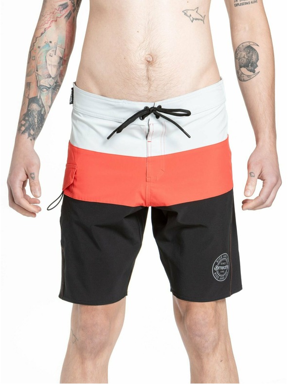 Meatfly Meatfly férfi fürdőnadrág Mitch Boardshorts 21" Piros Narancs / Fekete | Piros | Méret