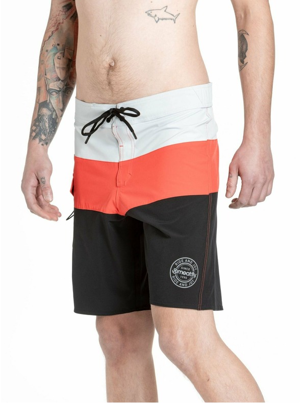 Meatfly Meatfly férfi fürdőnadrág Mitch Boardshorts 21" Piros Narancs / Fekete | Piros | Méret