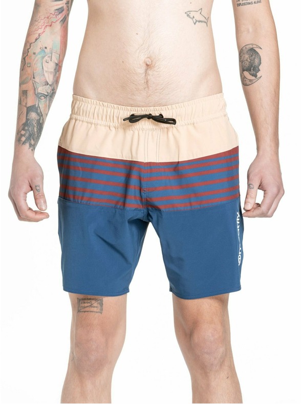 Meatfly Meatfly férfi fürdőnadrág Keith Boardshorts 17" Navy / Latte | Kék | Méret