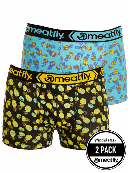 Meatfly Meatfly férfi boxeralsó Balboa Boxershorts dupla csomag Ananász | Fekete | Méret