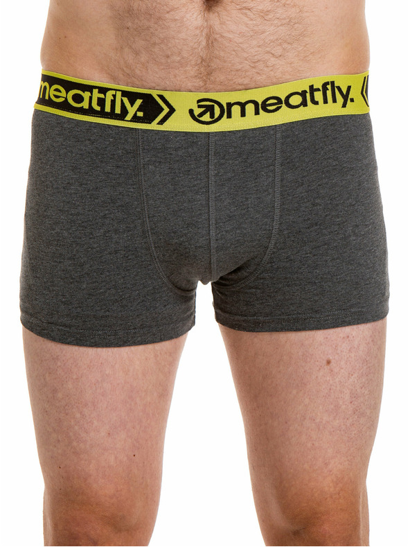 Meatfly Meatfly férfi boxeralsó Balboa Boxershorts dupla csomag Szürke Melange/Fekete | Fekete | Méret