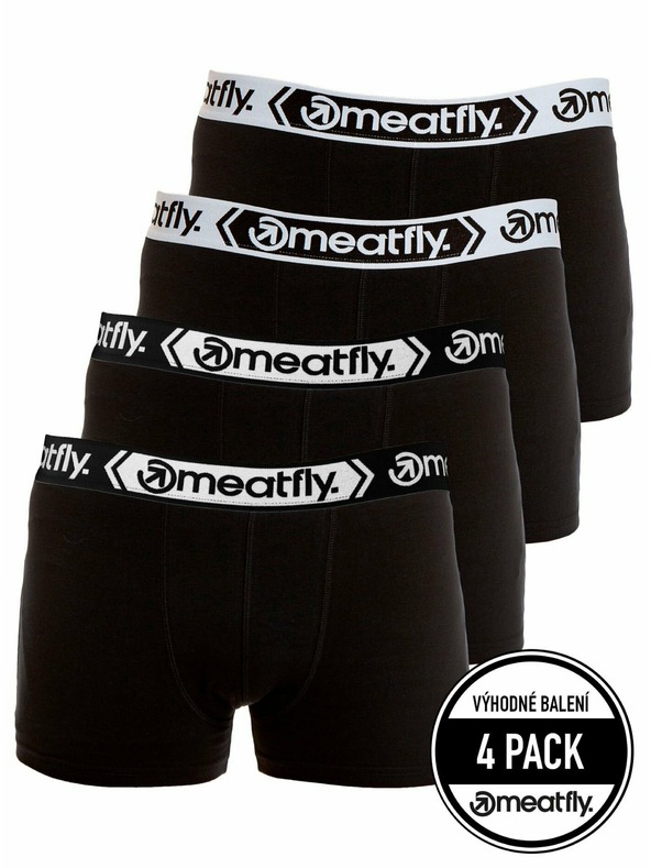 Meatfly Meatfly férfi boxeralsó Balboa Boxershorts négy darabos Fekete/Fekete | Fekete | Méret