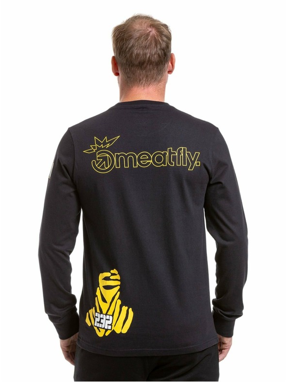 Meatfly Meatfly férfi hosszú ujjú póló Dakar Beduin Fekete | Fekete | Méret
